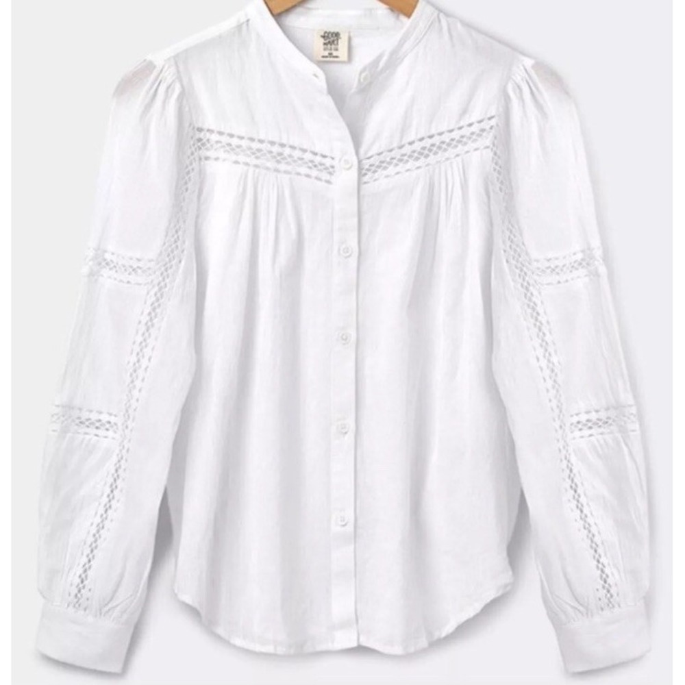 Matilda Jane Good Hart Lydia Blouse Eyelet Crochet‎ Boho Top Small Peasant New